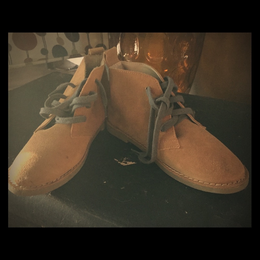Hush, little puppy!  Tan suede style for girl/boy!